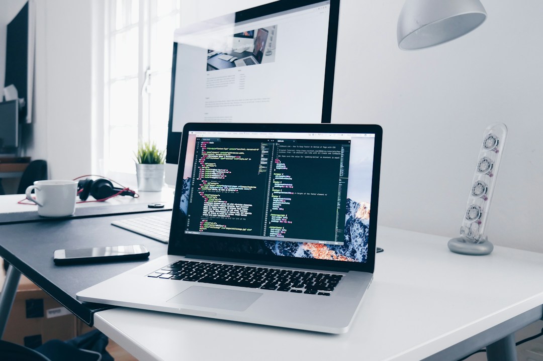 Software development workspace representing custom software solutions